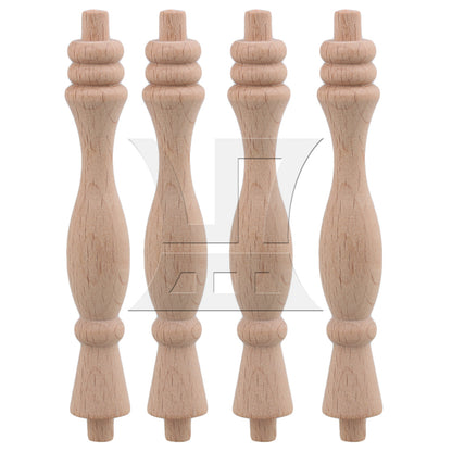 BQLZR  Vintage Style Unfinished Wood Natural Cutout Wooden Spindle 13.3cm