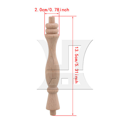 BQLZR  Vintage Style Unfinished Wood Natural Cutout Wooden Spindle 13.3cm