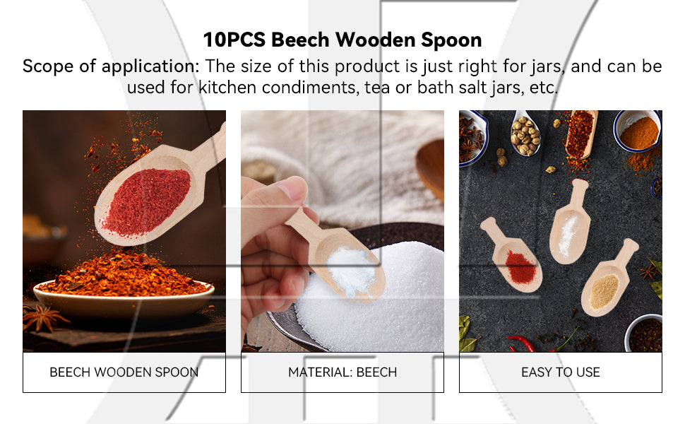 BQLZR BQLZR 3Inch Mini Beech Wooden Scoops Spoon Sugar Salt Flour Coffee Tool