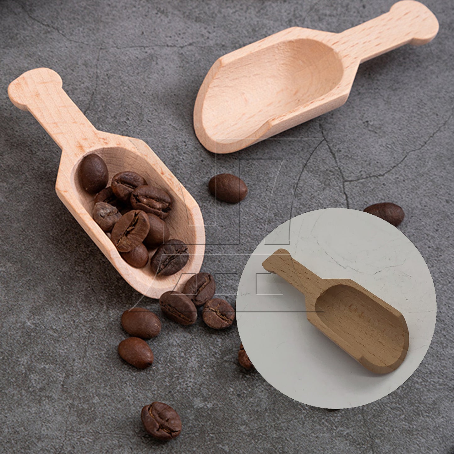 BQLZR BQLZR 3Inch Mini Beech Wooden Scoops Spoon Sugar Salt Flour Coffee Tool