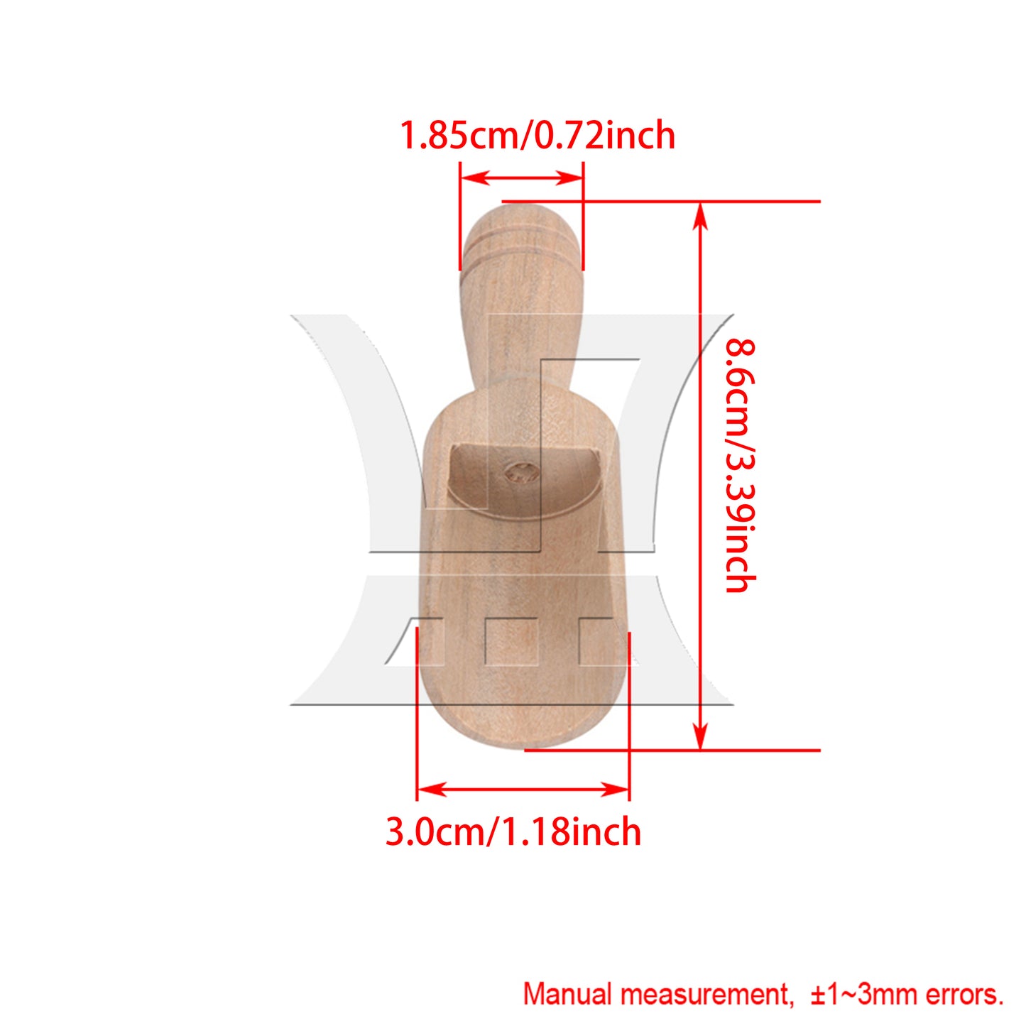 BQLZR  Unpainted Natural Wood Bath Salt Wooden Sugar Scoops Spoons 88x30mm