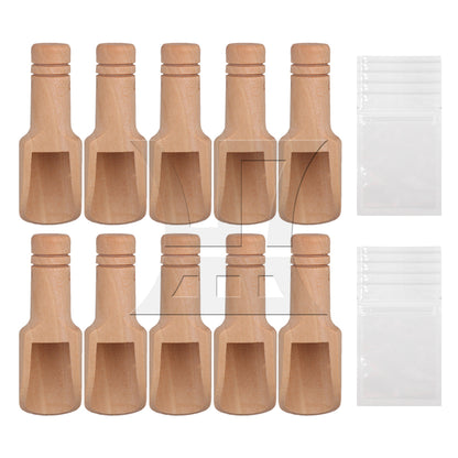 BQLZR  Unpainted Natural Wood Bath Salt Wooden Sugar Scoops Spoons 88x30mm