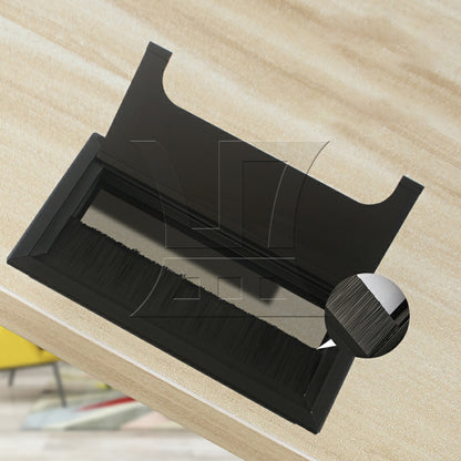 BQLZR Computer Desk Rectangle Wire Cable Grommet Hole Cover Black 16cm Length
