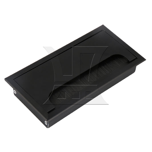 BQLZR Computer Desk Rectangle Wire Cable Grommet Hole Cover Black 16cm Length