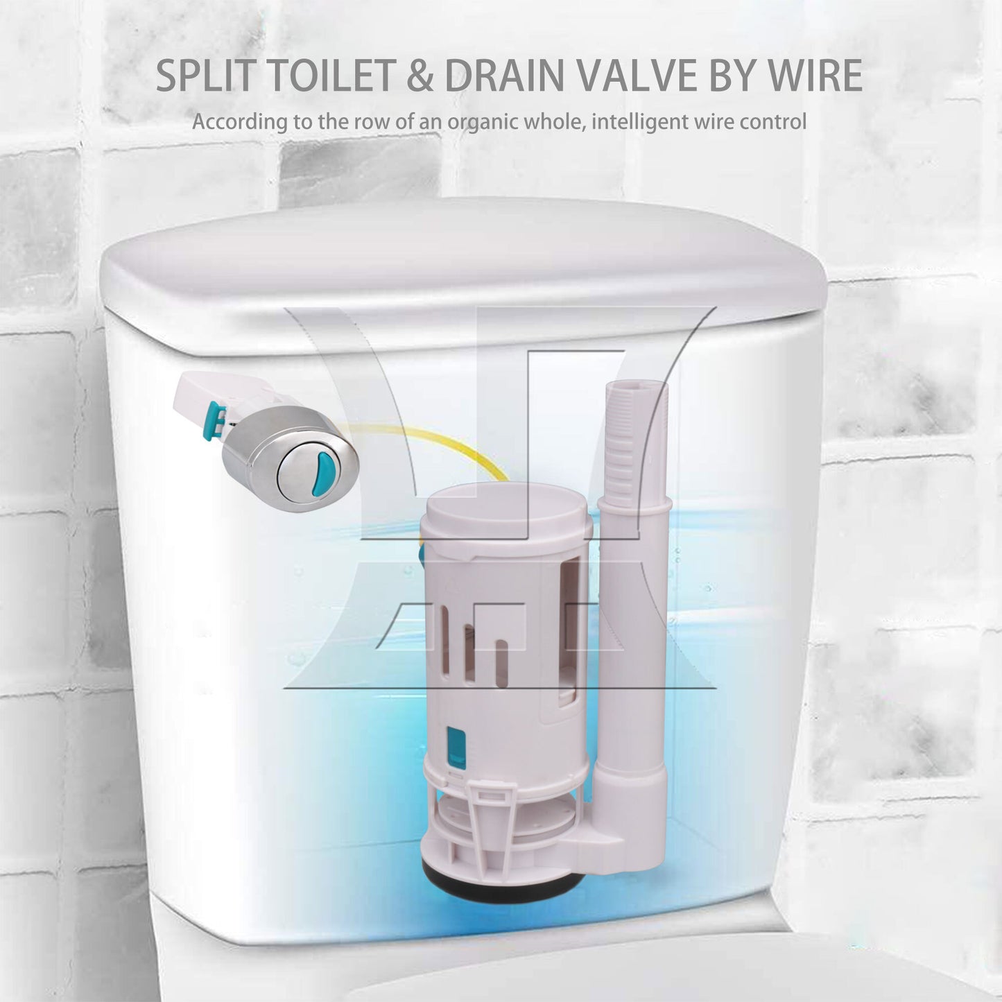 BQLZR Toilet Cistern Push Button Flush Valve for 2.36-2.95Inch Drainage