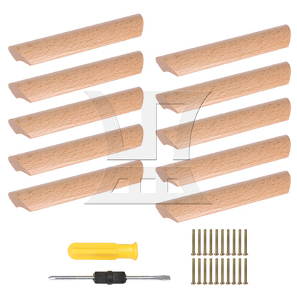 BQLZR 4.92" Wooden Drawer Handle Unfinished Furniture Pulls Handles with Screws