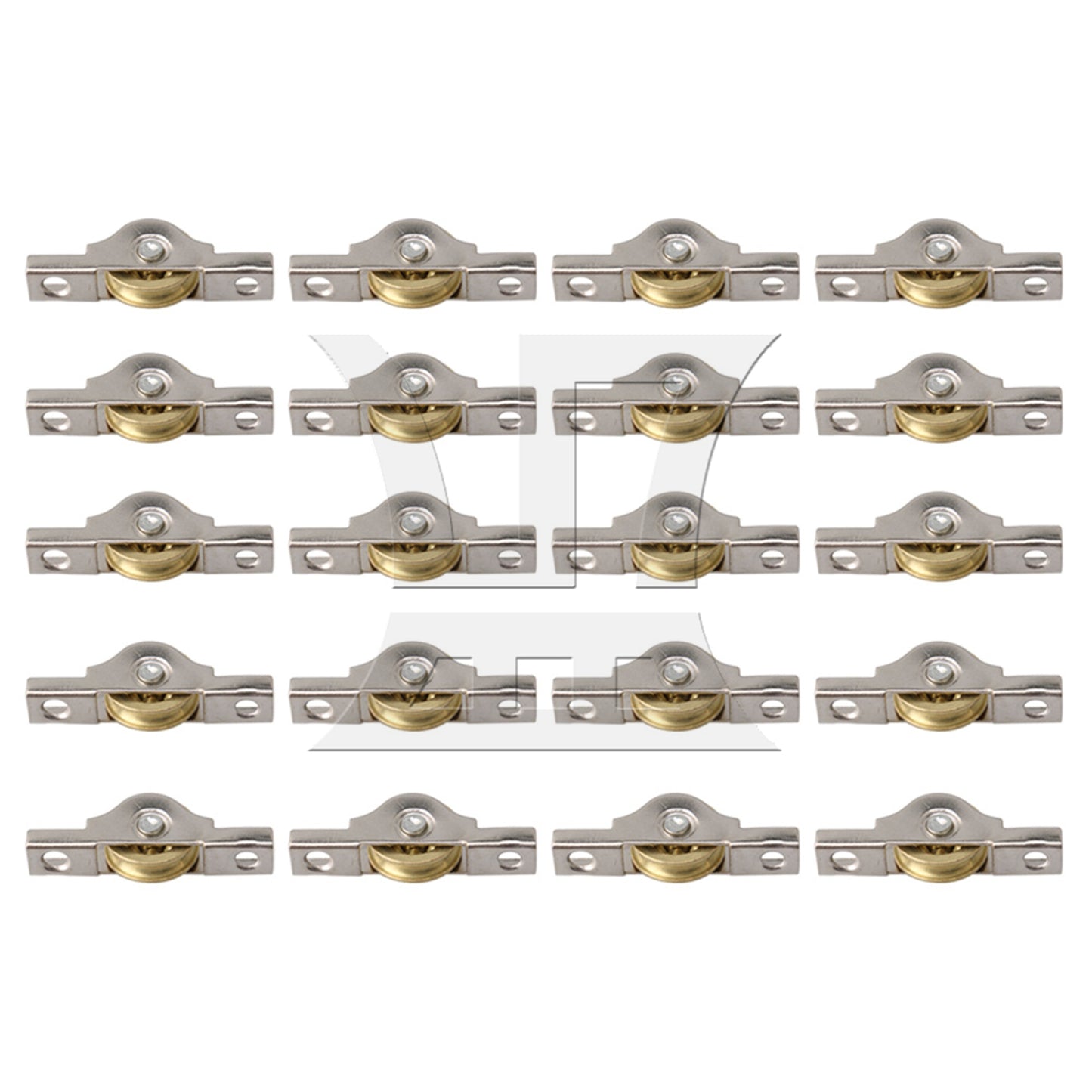 BQLZR 20xWardrobes Cabinet Door Copper Slotted Sliding Roller Wheel 20mm Dia