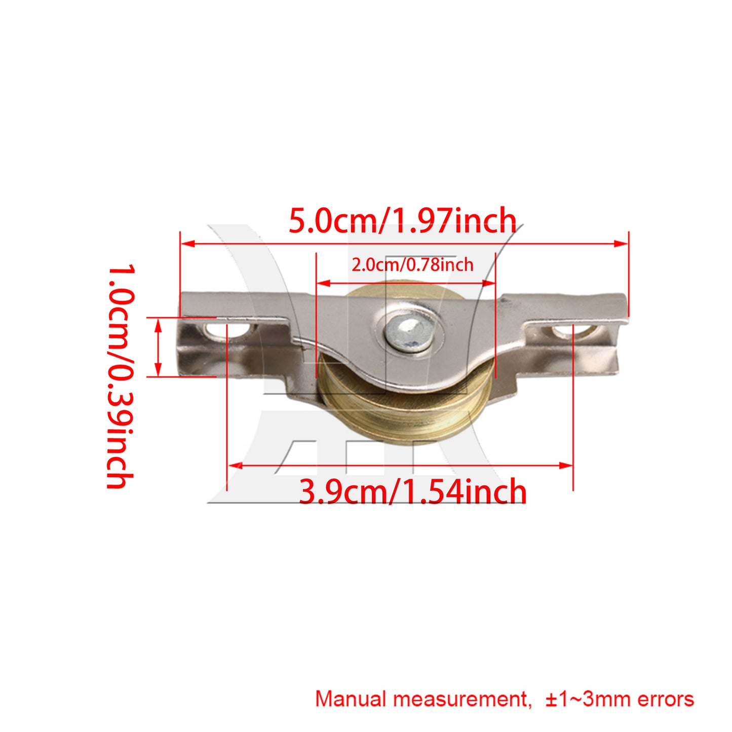 BQLZR 20xWardrobes Cabinet Door Copper Slotted Sliding Roller Wheel 20mm Dia