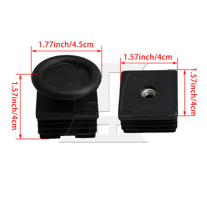 BQLZR M8 Female Thread 4x4cm Square Tube Insert End With Thread Feet BQLZR