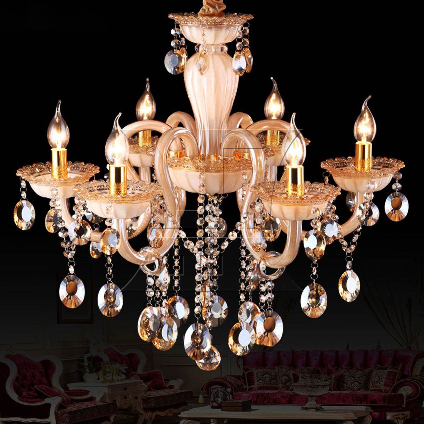 BQLZR  8CM High Gold Chandelier Socket Cover Candelabra Base E14