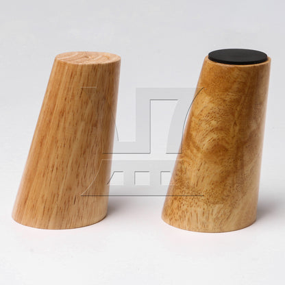 BQLZR 3.94x2.17Inch Round Wooden Furniture Sofa Legs Feet w/ Plates Screws