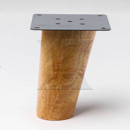 BQLZR 3.94x2.17Inch Round Wooden Furniture Sofa Legs Feet w/ Plates Screws
