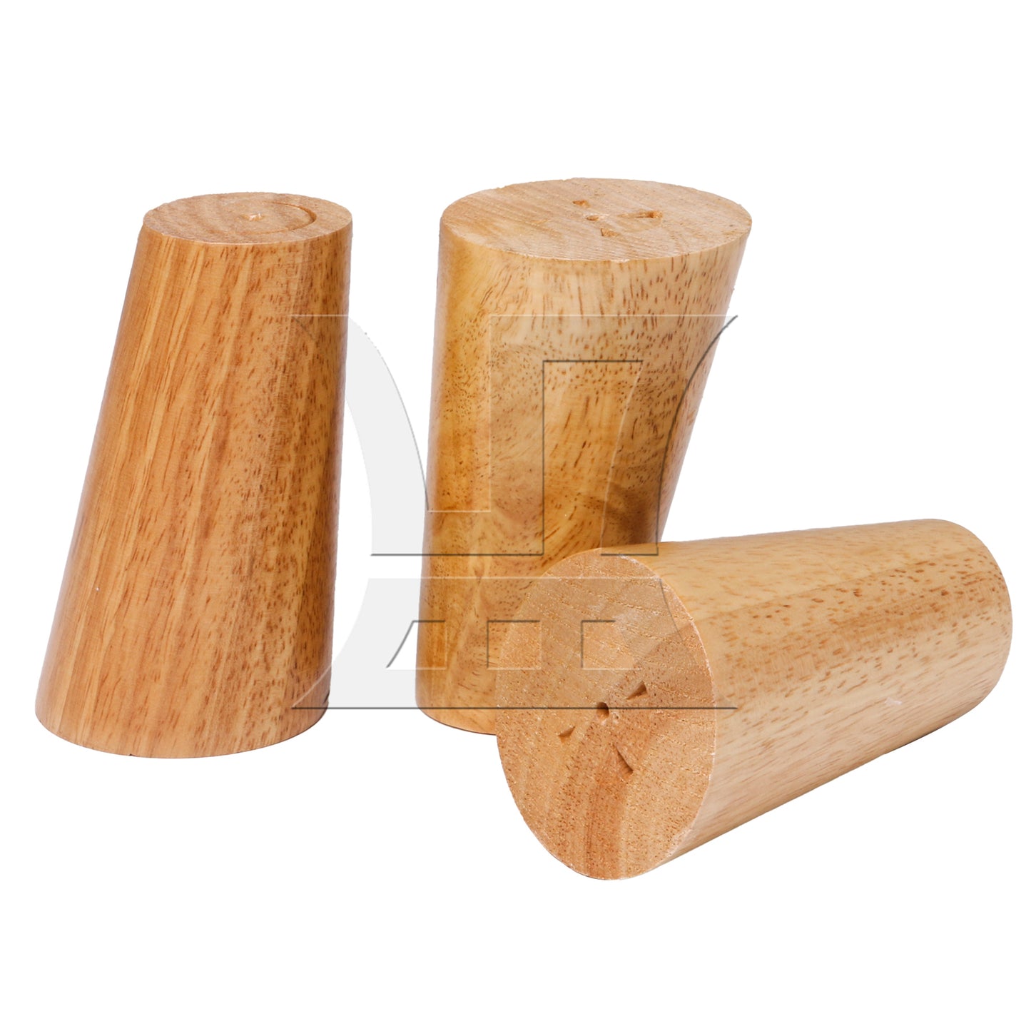 BQLZR 3.94x2.17Inch Round Wooden Furniture Sofa Legs Feet w/ Plates Screws