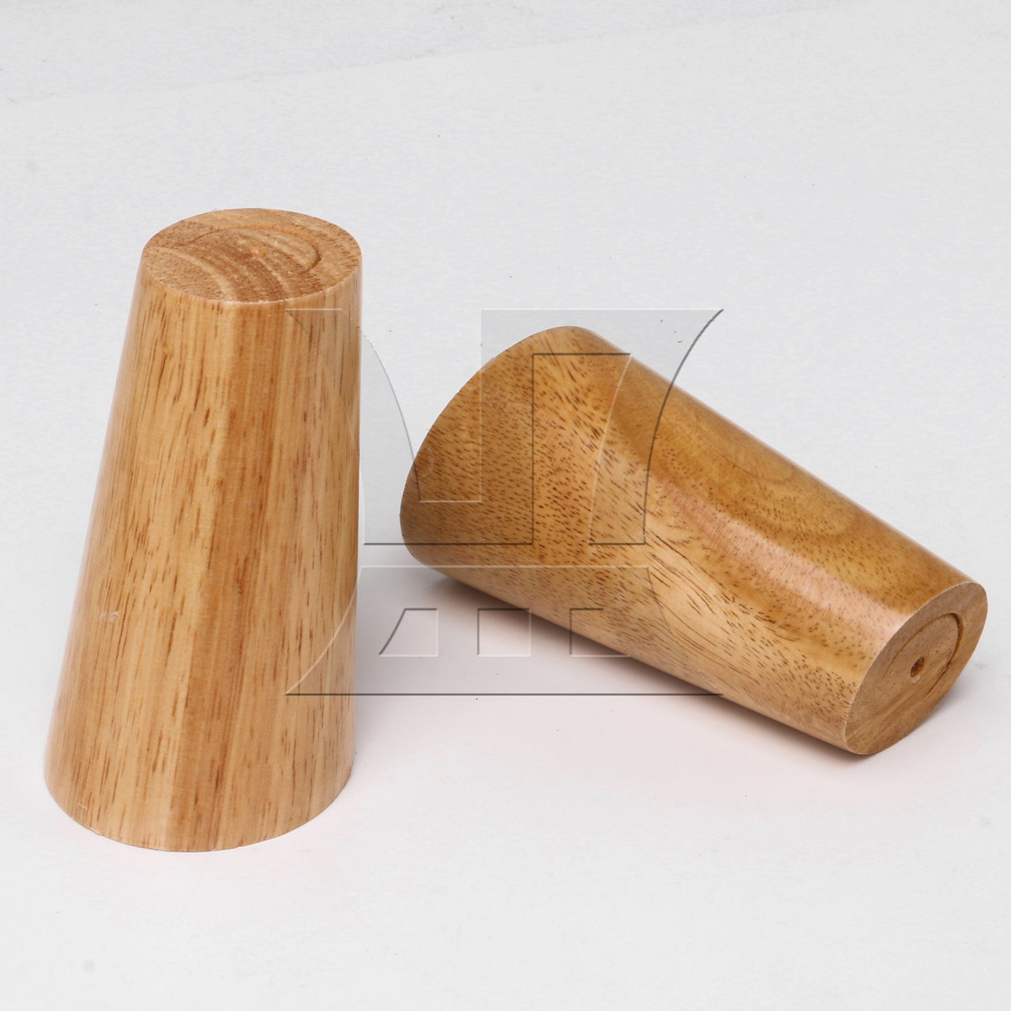 BQLZR 3.94x2.17Inch Round Wooden Furniture Sofa Legs Feet w/ Plates Screws