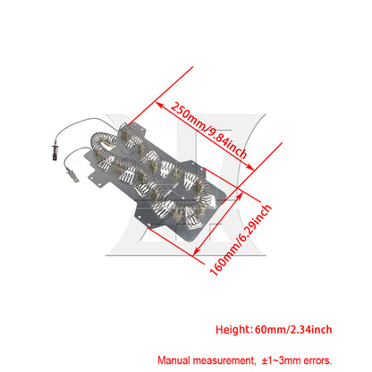 BQLZR Alloy Silver Dryer Heat Element Element Replacement for XAA DVHEW42