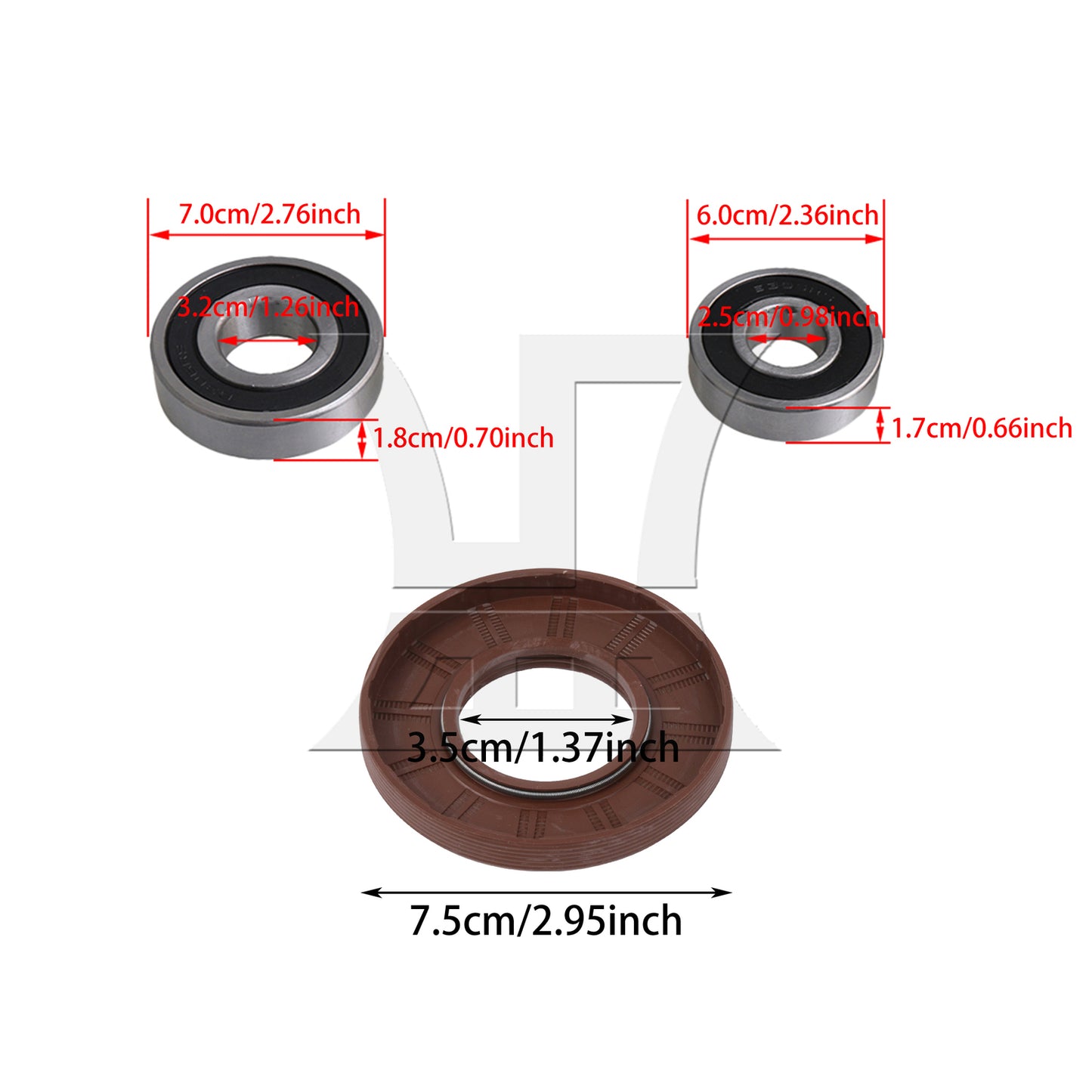 BQLZR 2PCS Washer Tub Bearings & Seal Washer Seal Replacement for 4036ER2004A