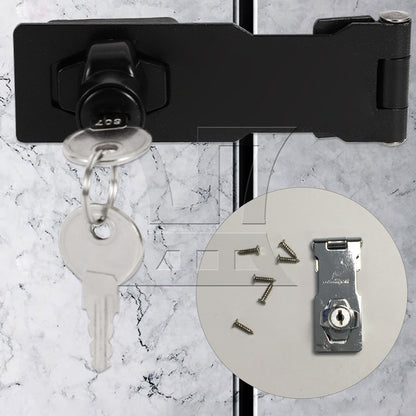 BQLZR 3" Security Hasp Staple Keyed Lock w/Alike Key for Home Hardware