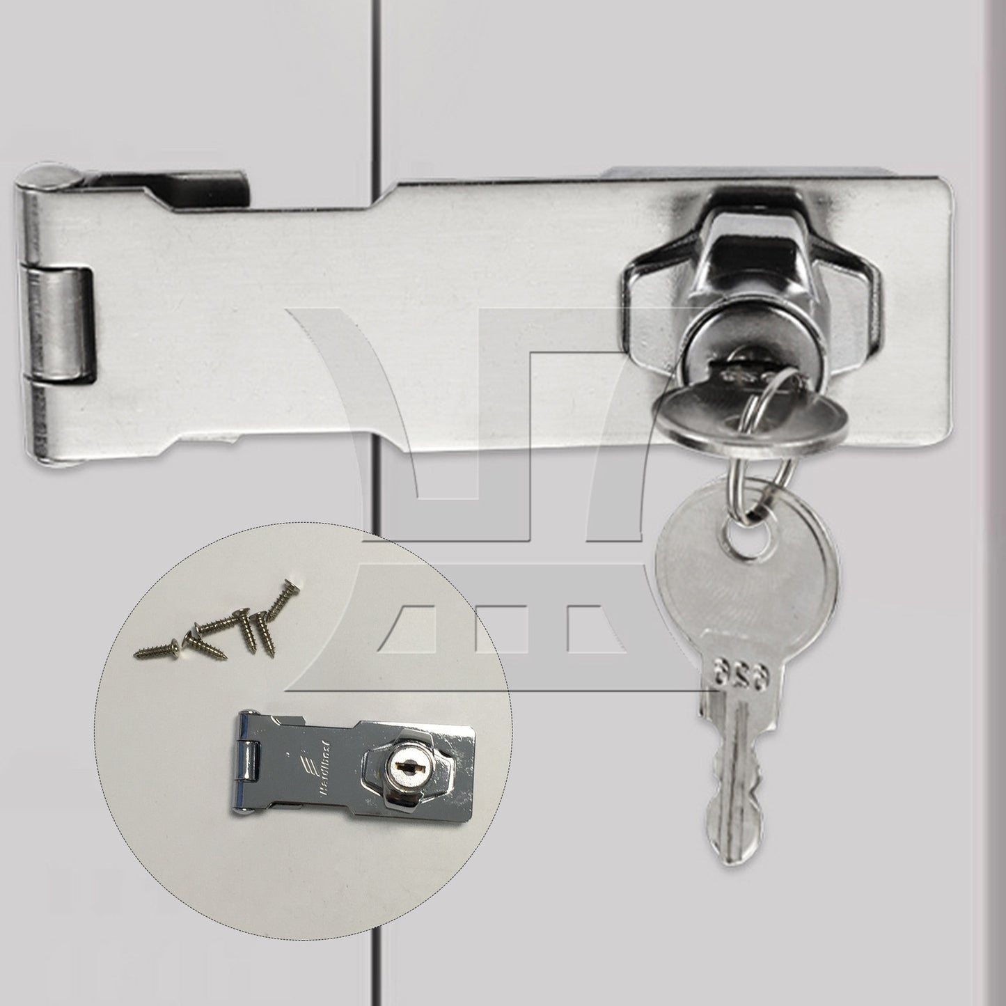 BQLZR 3" Security Hasp Staple Keyed Lock w/Alike Key for Home Hardware