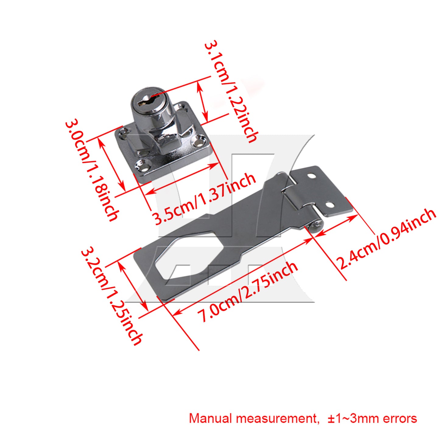 BQLZR 3" Security Hasp Staple Keyed Lock w/Alike Key for Home Hardware