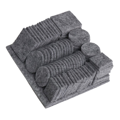 BQLZR 98pcs Grey Round Square Furniture Pads Floor Scratch Protections Self Stick