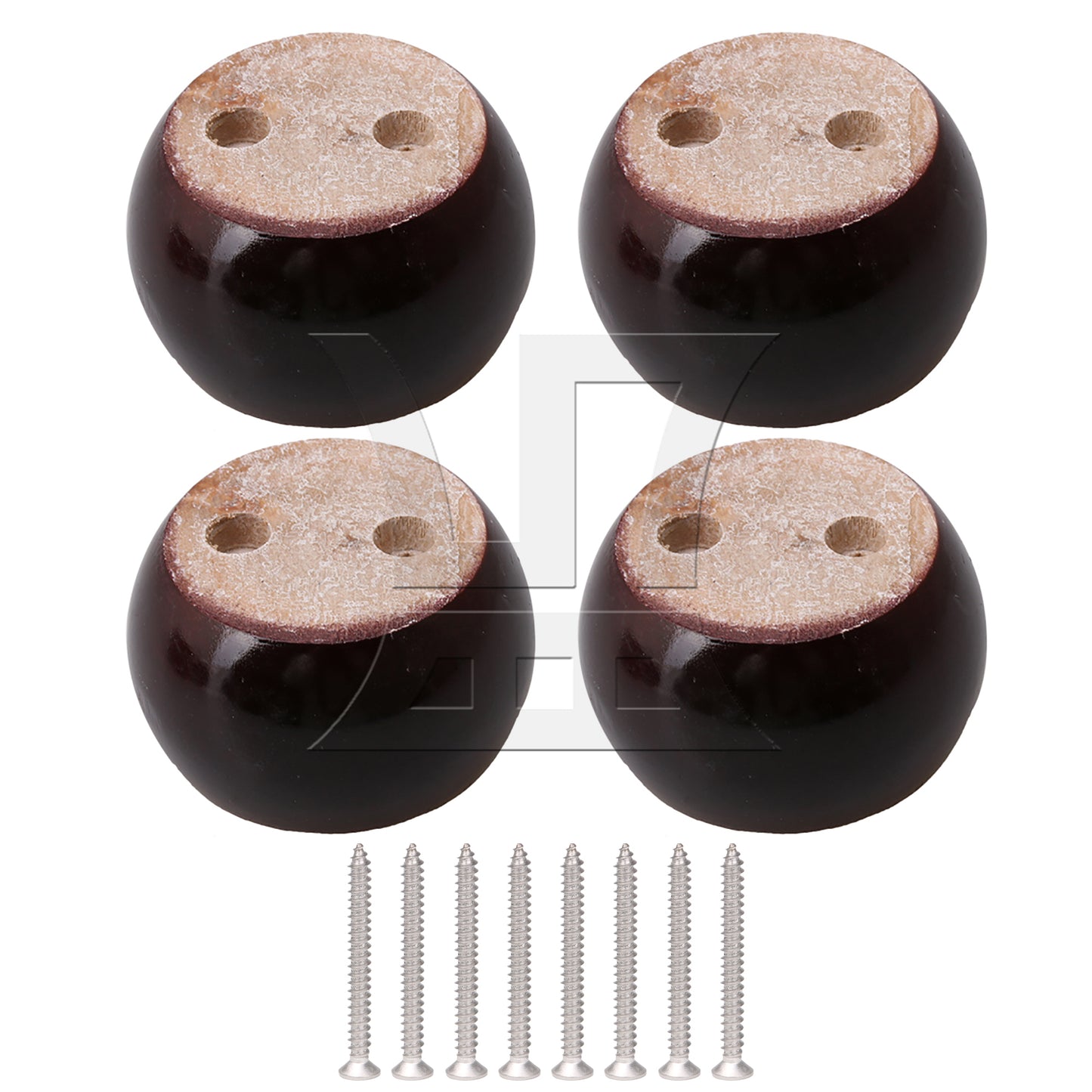 BQLZR Red Brown Eucalyptus-Wood Furniture Feet 100kg Bearing Weight Lifter 8x5cm
