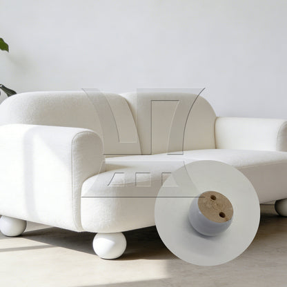 BQLZR White Eucalyptus-Wood Round Furniture Legs Feet 100kg Bearing Lifter 8x5cm
