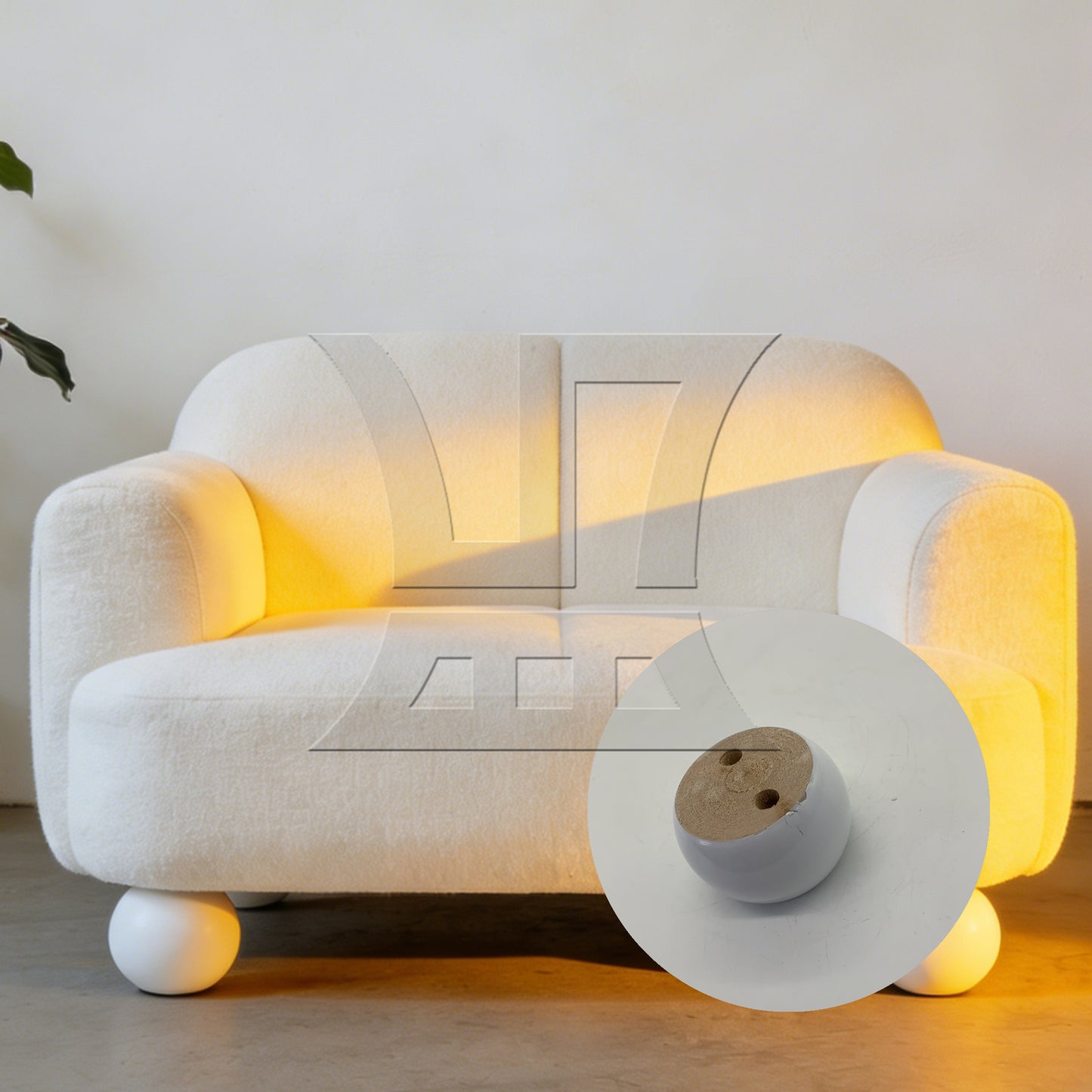 BQLZR White Eucalyptus-Wood Round Furniture Legs Feet 100kg Bearing Lifter 8x5cm