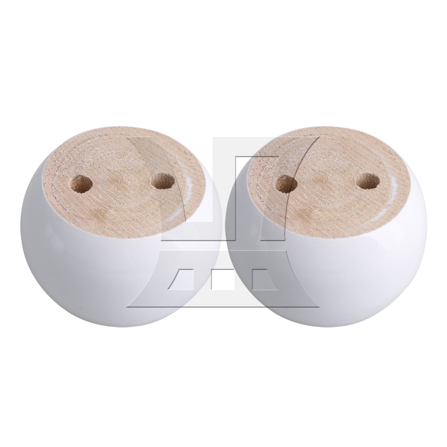 BQLZR White Eucalyptus-Wood Round Furniture Legs Feet 100kg Bearing Lifter 8x5cm
