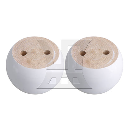 BQLZR White Eucalyptus-Wood Round Furniture Legs Feet 100kg Bearing Lifter 8x5cm