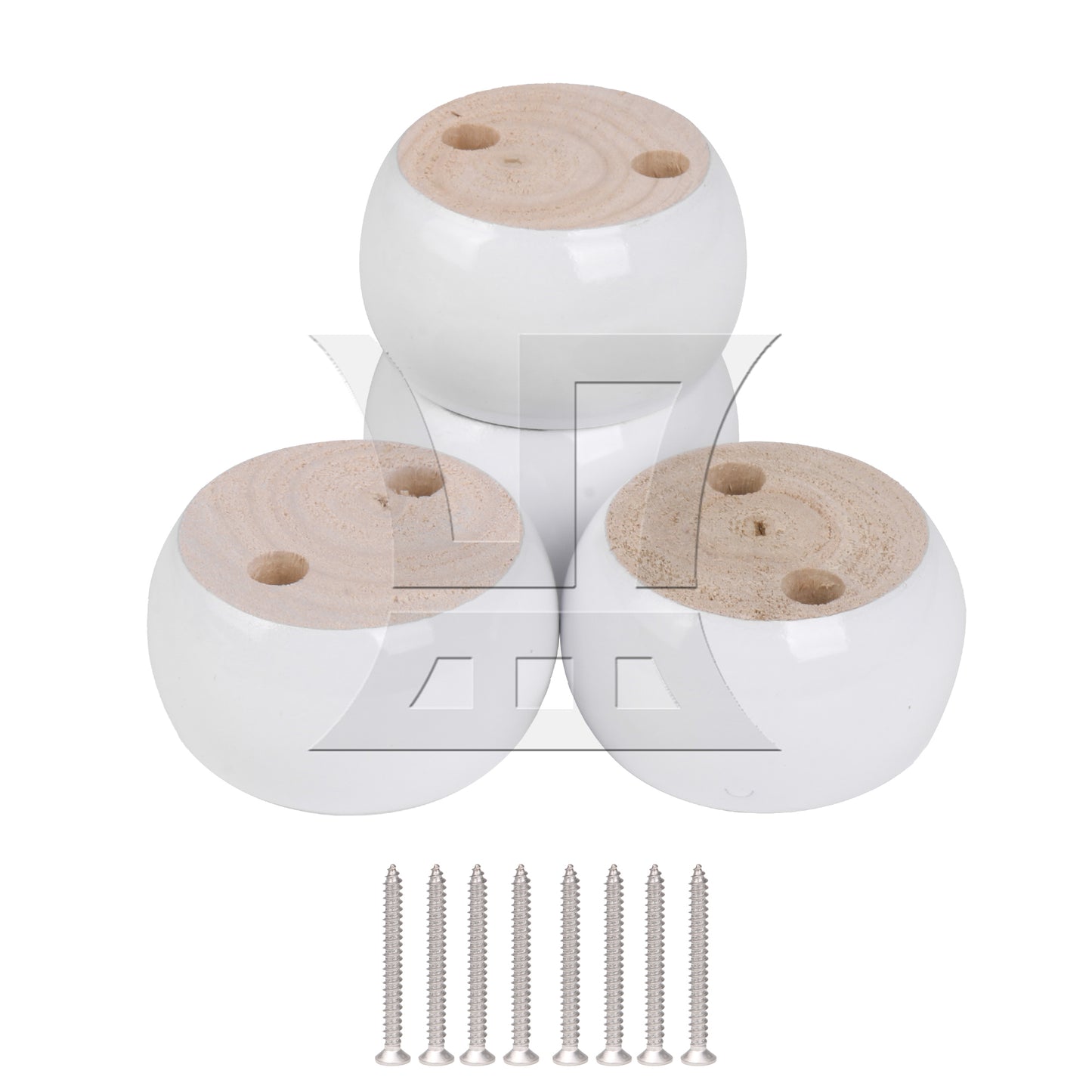 BQLZR White Eucalyptus-Wood Furniture Feet 100kg Bearing Weight Lifter 67x67x40mm