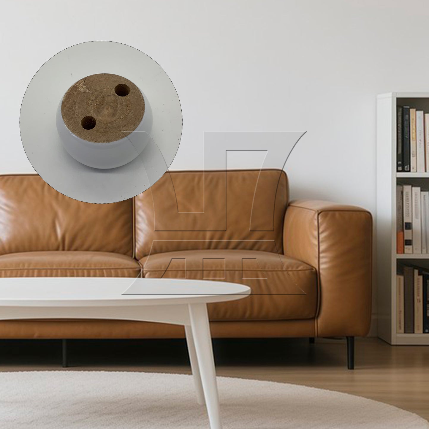 BQLZR White Eucalyptus-Wood Furniture Feet 100kg Bearing Weight Lifter 67x67x40mm