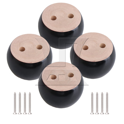 BQLZR Black Eucalyptus-Wood Furniture Feet 100kg Bearing Weight Lifter 67MM Dia