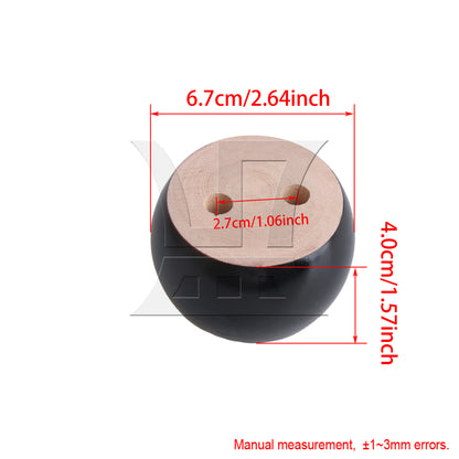 BQLZR Black Eucalyptus-Wood Furniture Feet 100kg Bearing Weight Lifter 67MM Dia