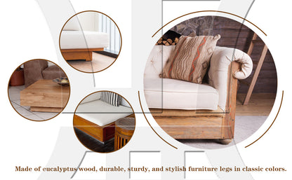 BQLZR Brown Eucalyptus-Wood Furniture Feet 100kg Bearing Weight 6x3cm