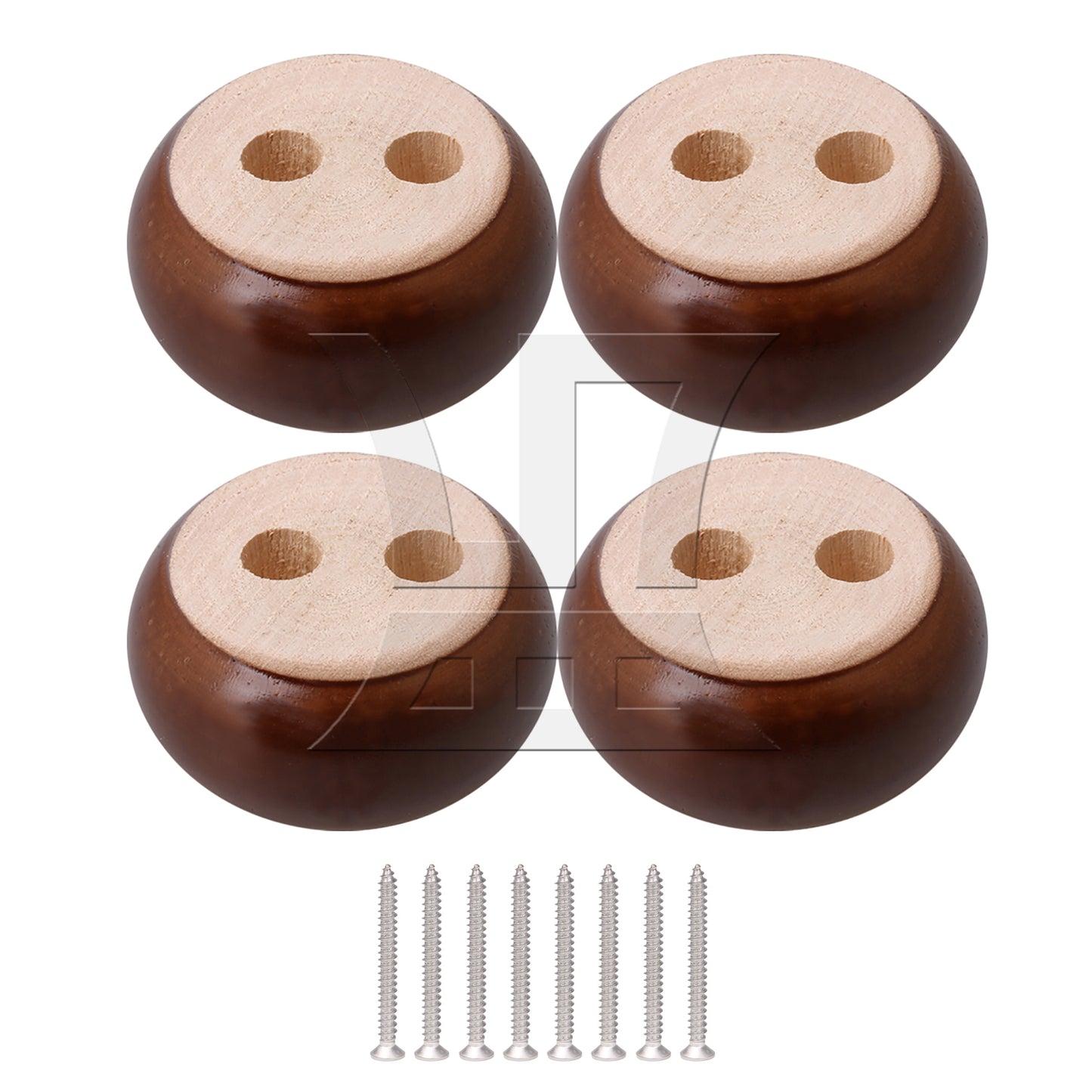 BQLZR Brown Eucalyptus-Wood Furniture Feet 100kg Bearing Weight 6x3cm