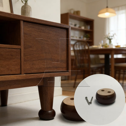 BQLZR Brown Eucalyptus-Wood Furniture Feet 100kg Bearing Weight 6x3cm