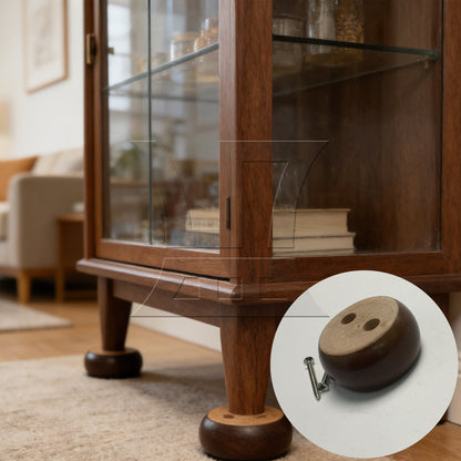 BQLZR Brown Eucalyptus-Wood Furniture Feet 100kg Bearing Weight 6x3cm