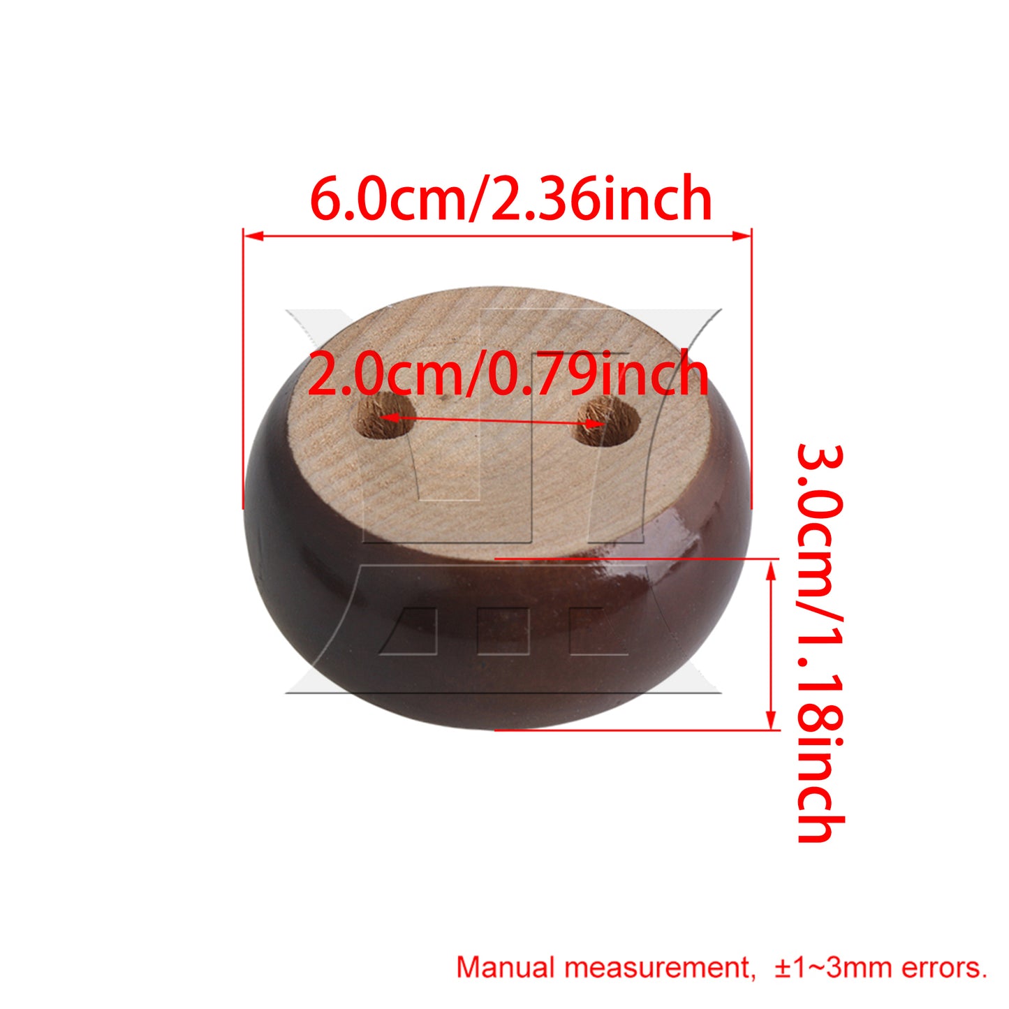 BQLZR Brown Eucalyptus-Wood Furniture Feet 100kg Bearing Weight 6x3cm