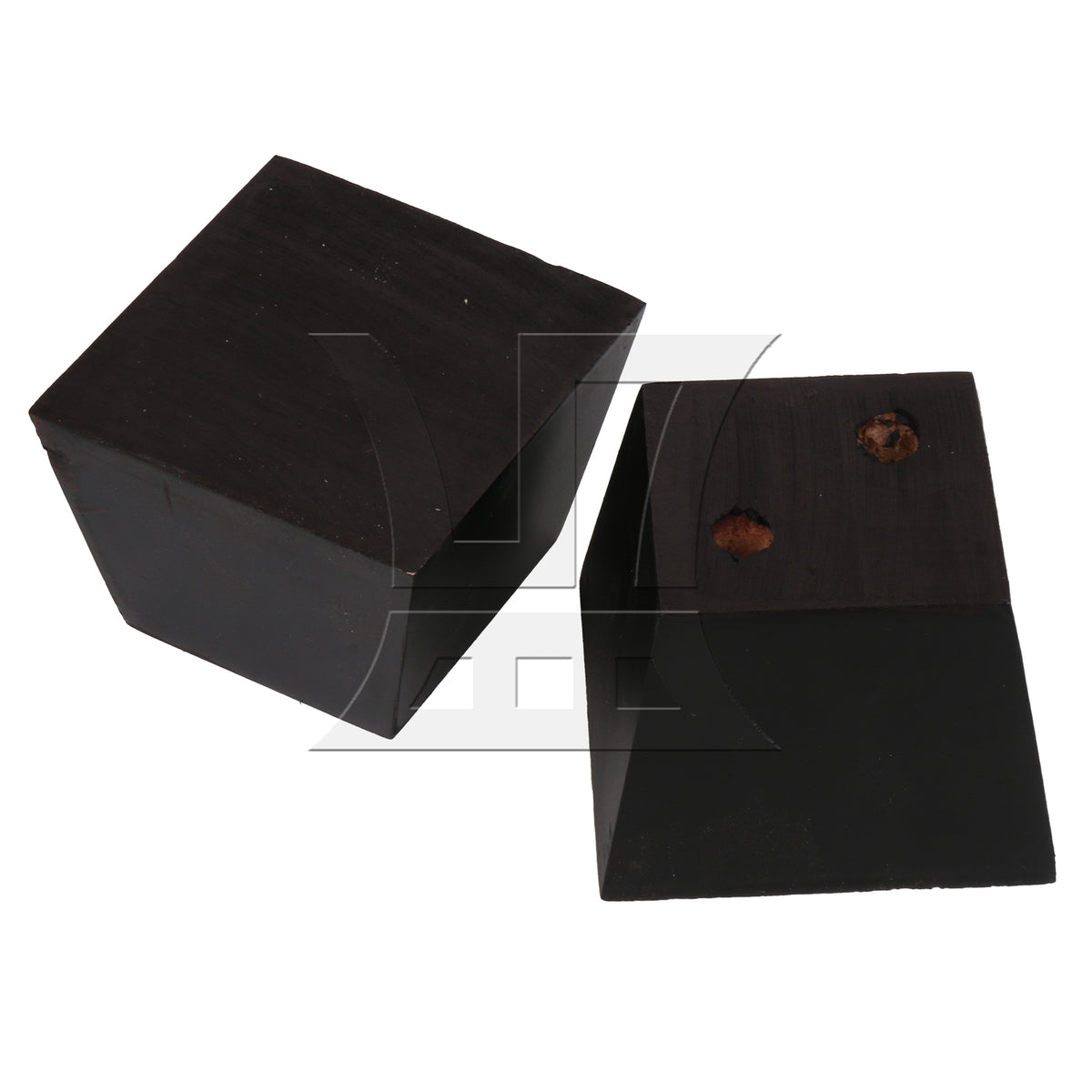 BQLZR Trapezoidal Pine Wood Furniture Leg with Mount Part 2.99x2.99x2.28" Black