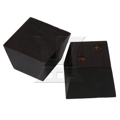 BQLZR Trapezoidal Pine Wood Furniture Leg with Mount Part 2.99x2.99x2.28" Black