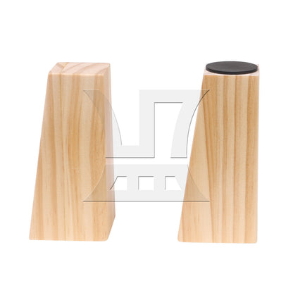 BQLZR  Trapezoidal Pine Wooden Furniture Leg 4.72" with Mounting Part Wood Color