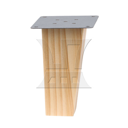 BQLZR  Trapezoidal Pine Wooden Furniture Leg 4.72" with Mounting Part Wood Color
