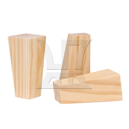 BQLZR  Trapezoidal Pine Wooden Furniture Leg 4.72" with Mounting Part Wood Color