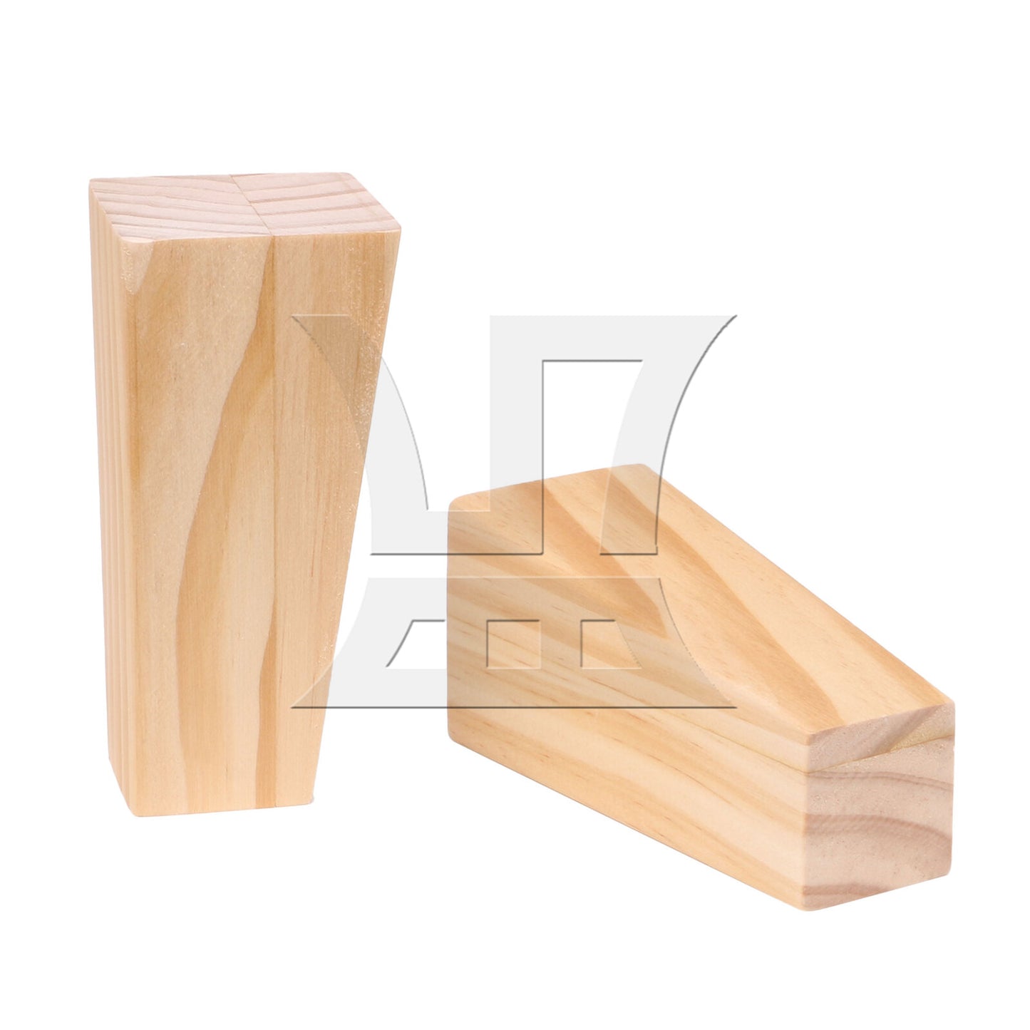 BQLZR  Trapezoidal Pine Wooden Furniture Leg 4.72" with Mounting Part Wood Color