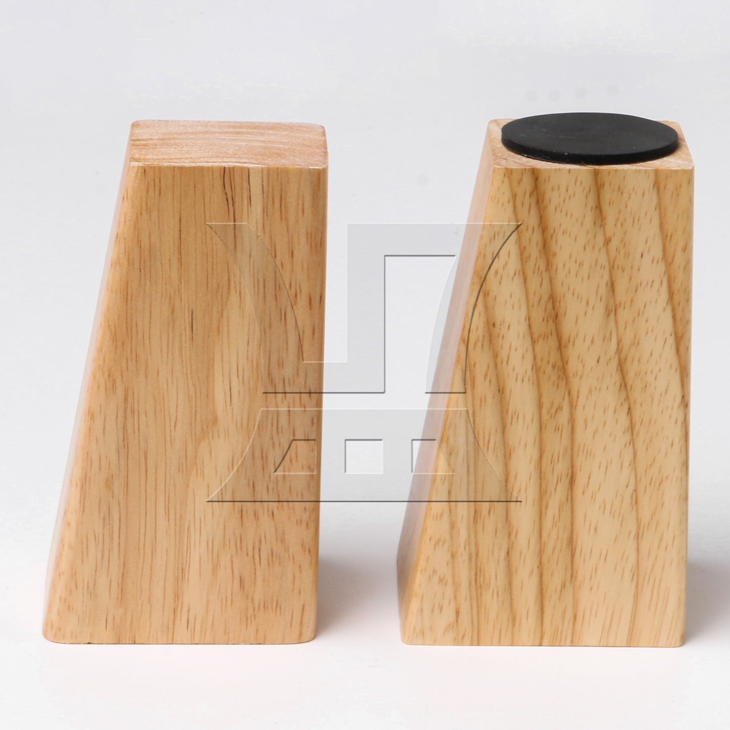 BQLZR 4Pieces Trapezoidal Wooden Furniture Leg 3.94" Wood Color with Mounting Part