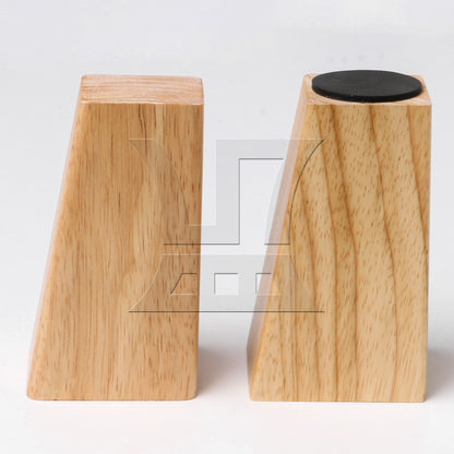 BQLZR 4Pieces Trapezoidal Wooden Furniture Leg 3.94" Wood Color with Mounting Part