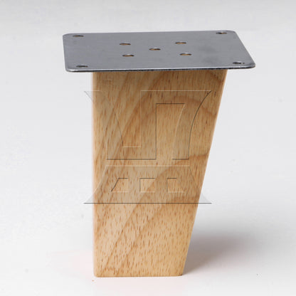 BQLZR 4Pieces Trapezoidal Wooden Furniture Leg 3.94" Wood Color with Mounting Part