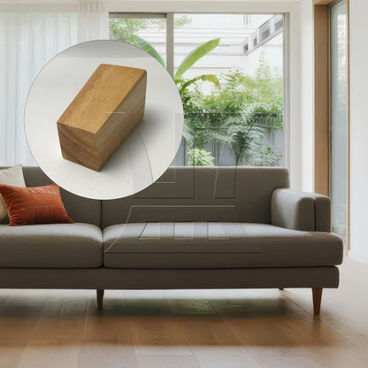 BQLZR 4Pieces Trapezoidal Wooden Furniture Leg 3.94" Wood Color with Mounting Part