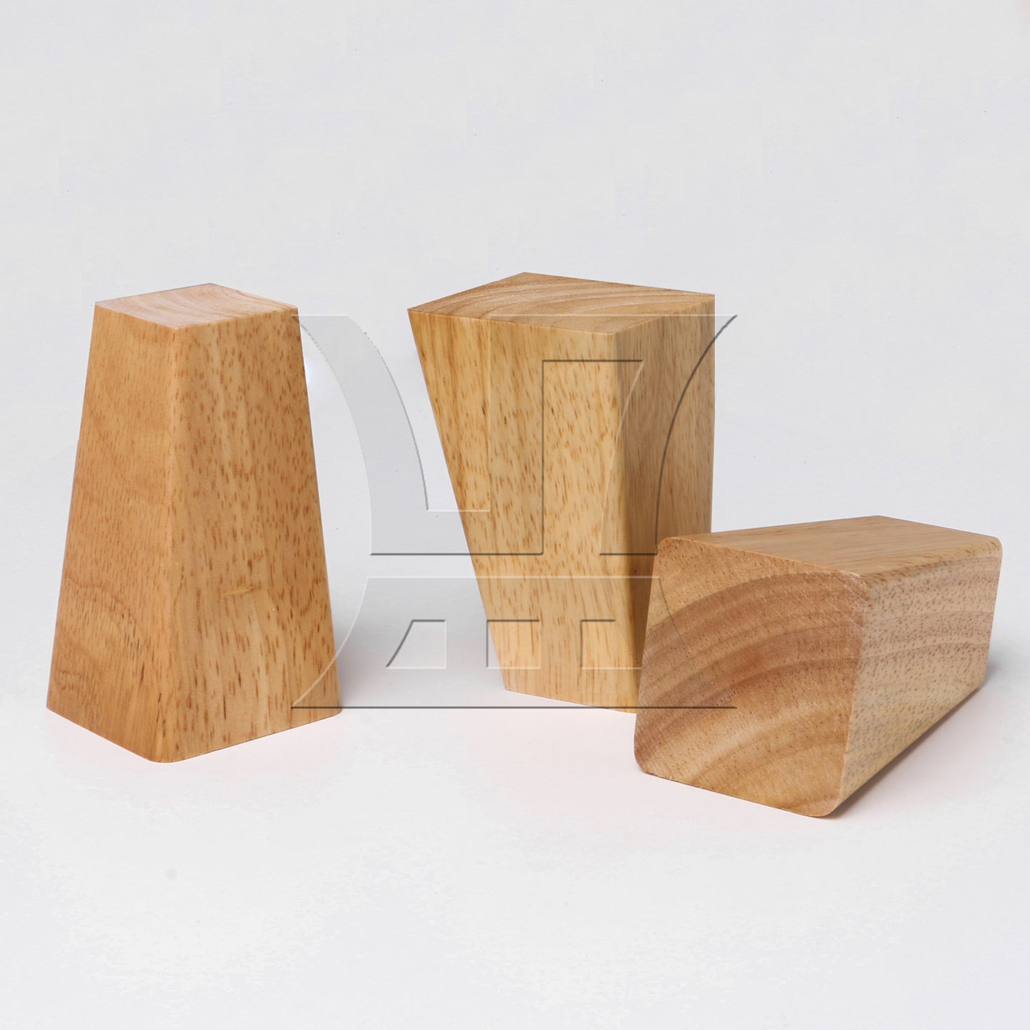 BQLZR 4Pieces Trapezoidal Wooden Furniture Leg 3.94" Wood Color with Mounting Part