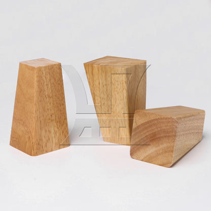 BQLZR 4Pieces Trapezoidal Wooden Furniture Leg 3.94" Wood Color with Mounting Part